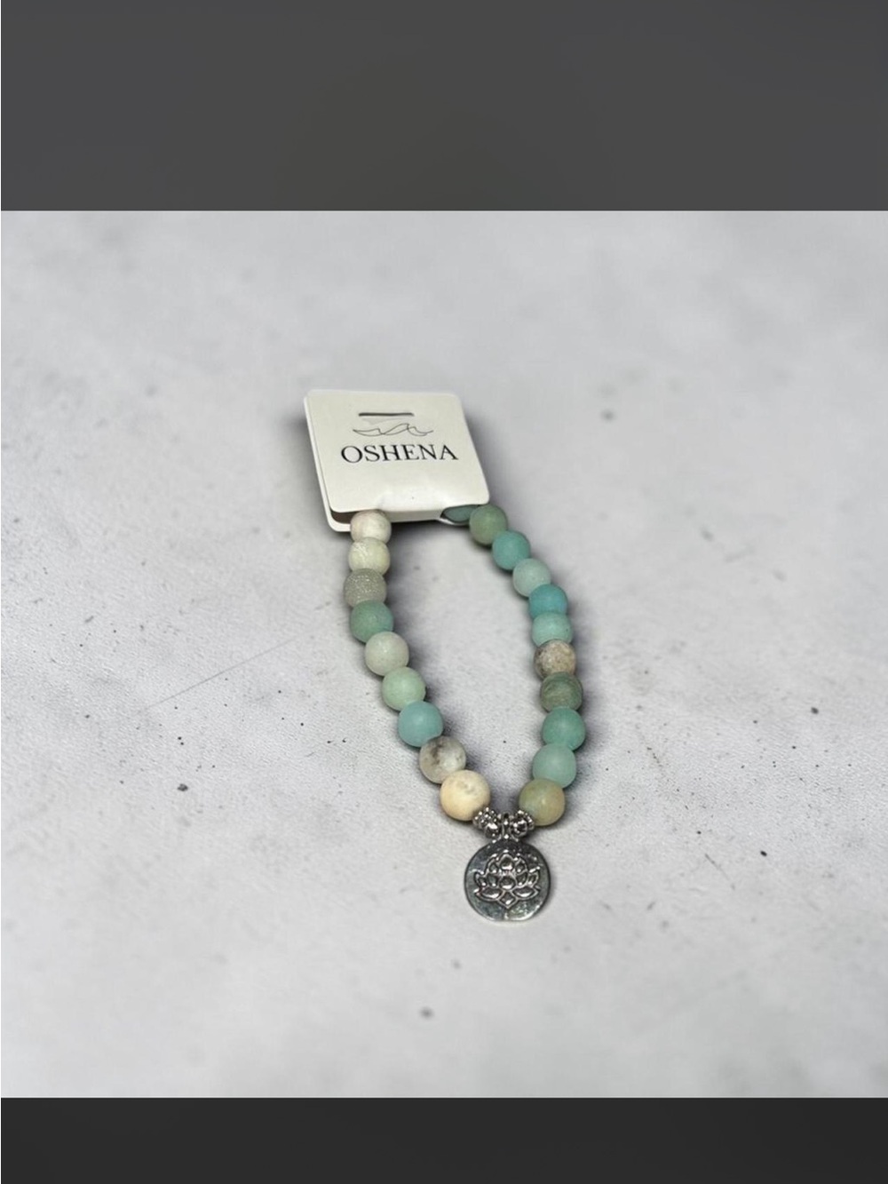 NWT Oshena Lotus Tide Amazonite Beaded Bracelet Charm